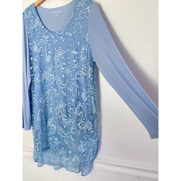 Soft Surroundings 100% Silk Lace whimsical Fairy Romantic Tunic Top Large h42 - Picture 9 of 14